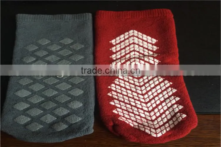 Non Slip Double Anti-slip Sock Wholesale OEM Service Medical Use Sock With Full Terry Indoor Anti Slip Trampoline Sock