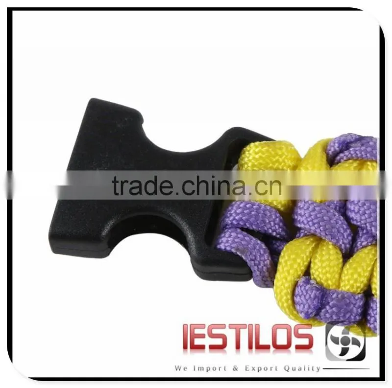 450 Wide Paracord With Whistle Buckle Survival Bracelet
