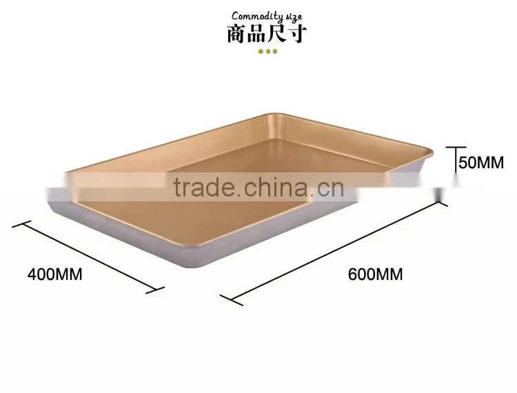 8936 BAKEST new rectangular flat golden non-stick aluminum alloy deep baking pan/high quality baking tray