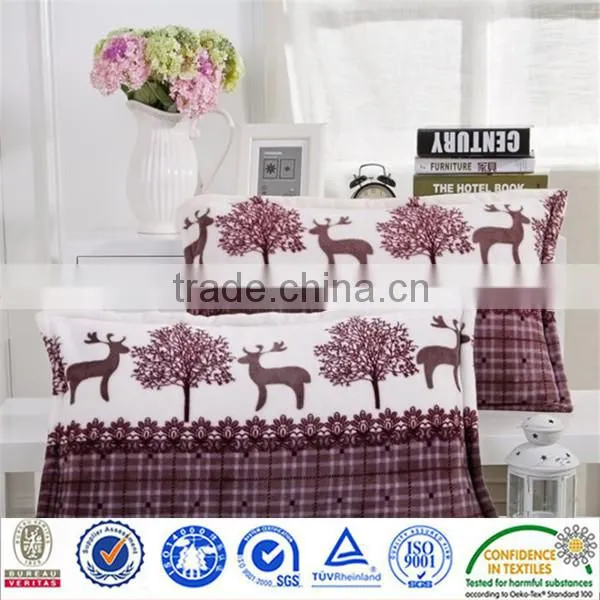 Deer embroidered cotton decorative pillow and cushion