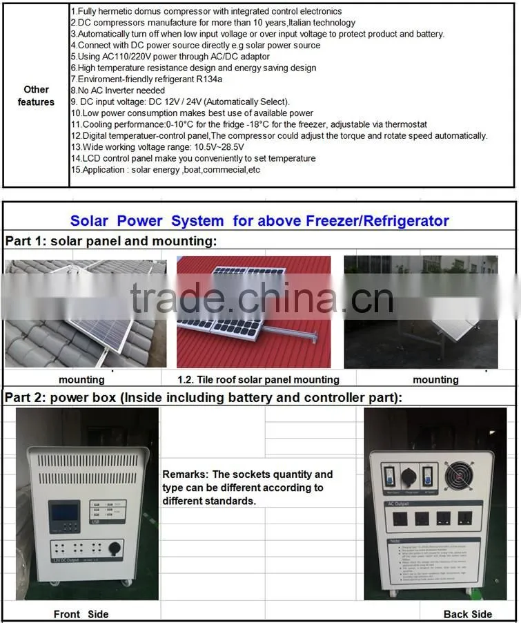 Multifunction solar power compressor fridge