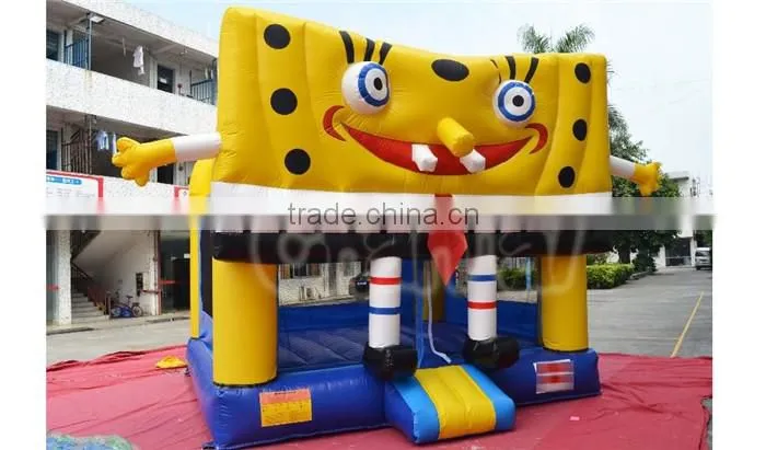 Cute design Spongebob inflatable jumping bouncer for kids, air jumper bouncer inflatable trampoline