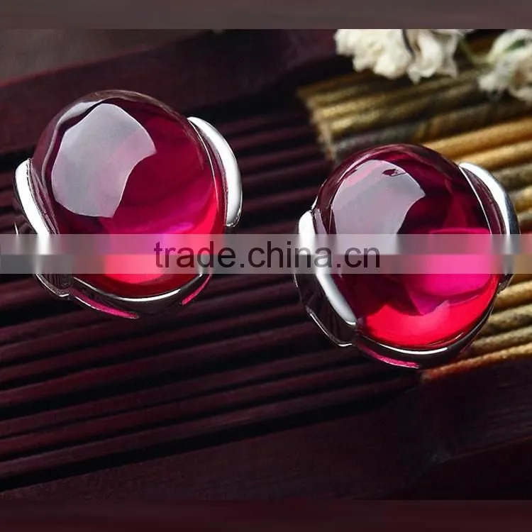 colored natural ruby agate opal single stone earring designs