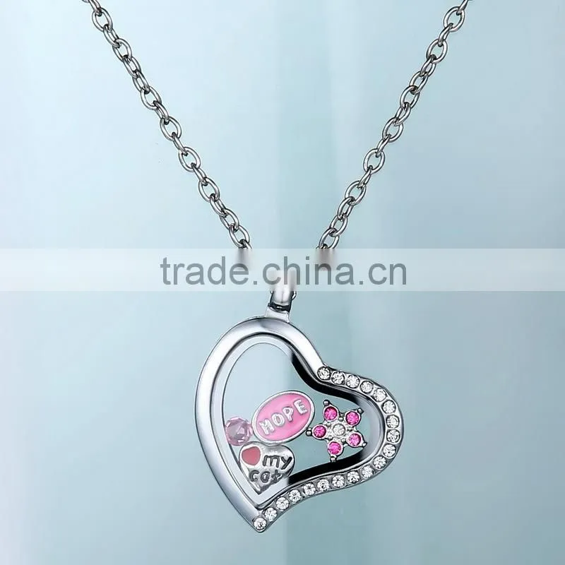 pink crystal handmade flower crystal necklace