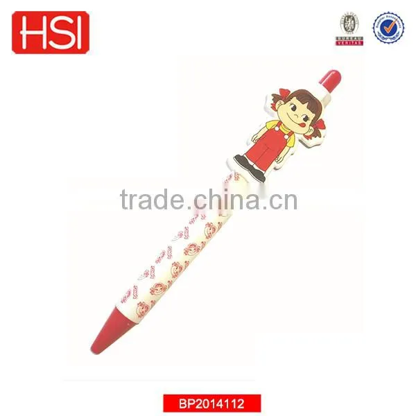 new desgin lovely cartoon plastic ballpoint pen for girls