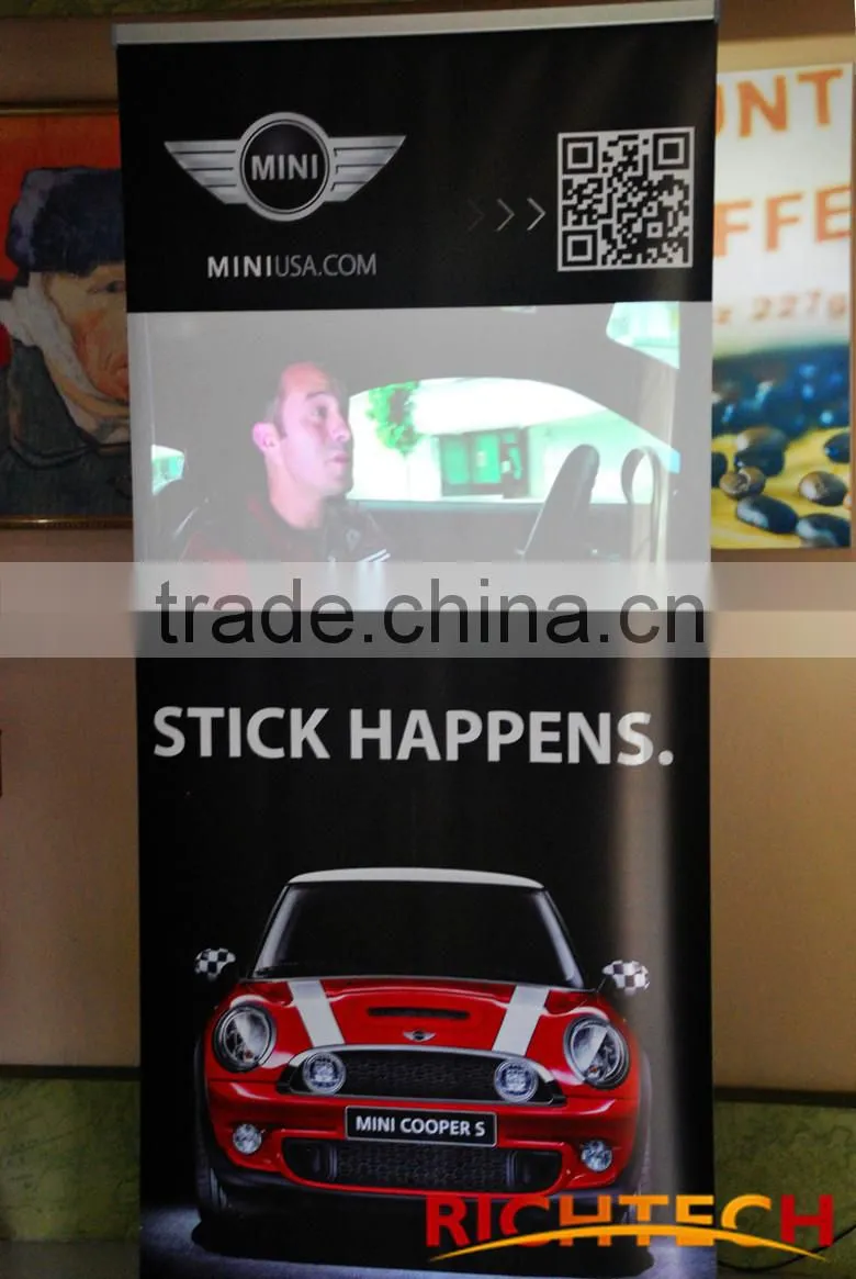 Retractable exhibition stand with aluminum profile and projection film for events, super market, exhibition