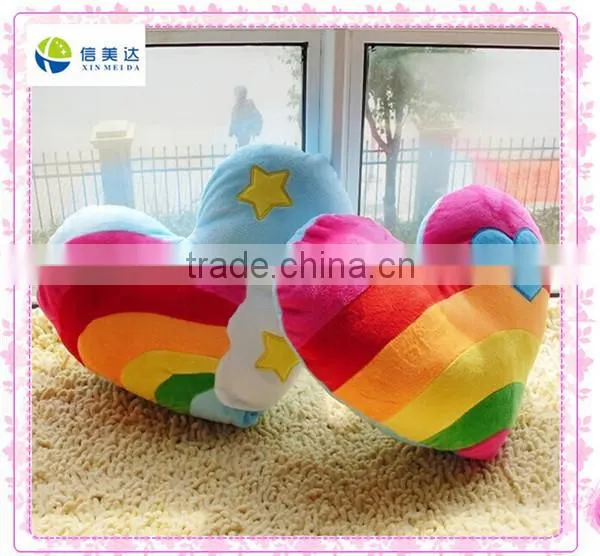 Rainbow soft heart shaped cushion toy
