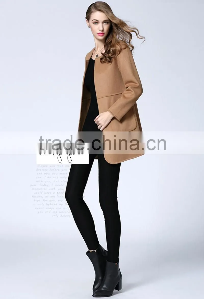 camel color factory supply hign woolen lady coat
