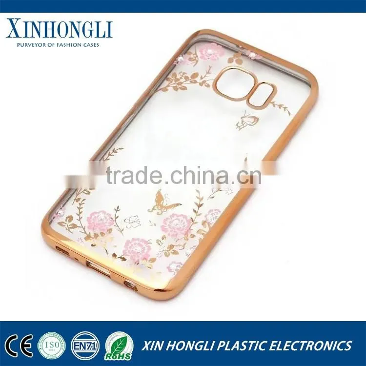 custom Electroplate Soft tpu pc case for samsung galaxy s7 s7edge ,electroplating tpu case