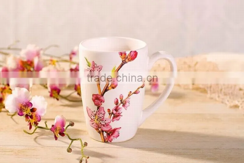 Round pink decal cearmic mug
