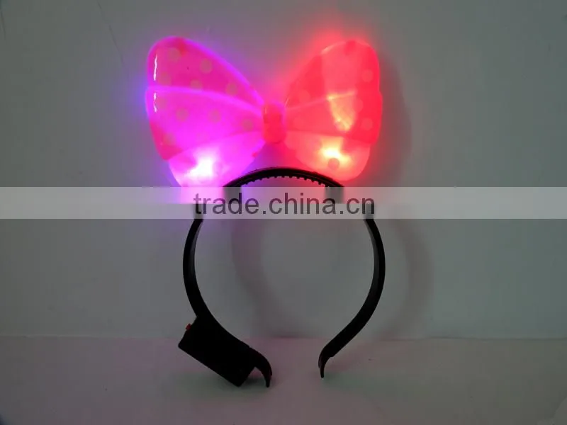 Nice kid bowknot hairpin plastic light led toy