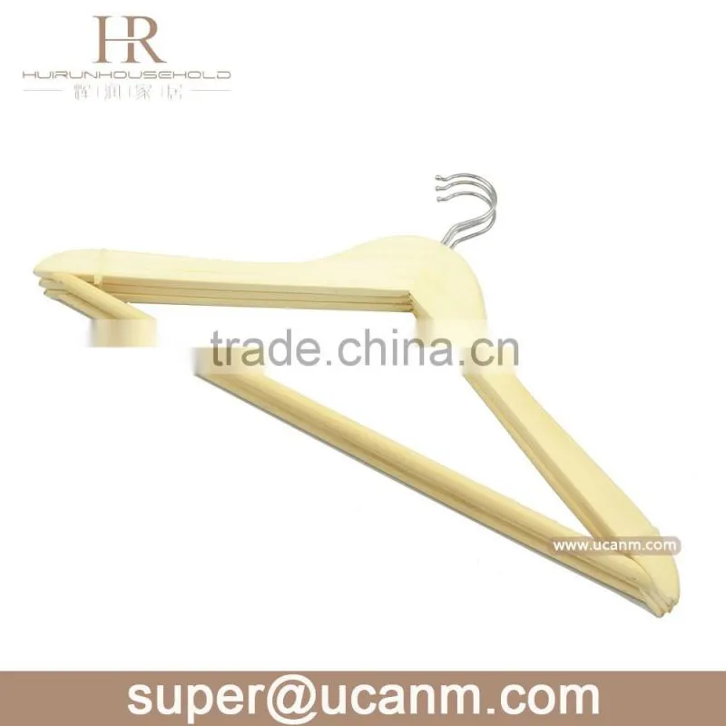 HRW-3001N A Grade without paint wood cheap clothes hanger for suit shirt