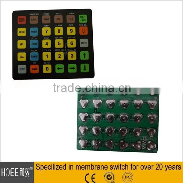 China Custom Clear transparent laser window plastic or rubber numeric keypad,electronics membrane keyboard switch