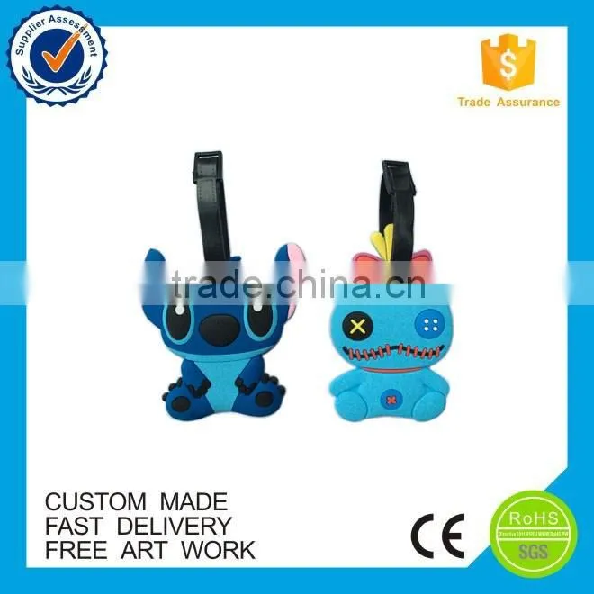 China wholesale animal funny custom pvc luggage tag