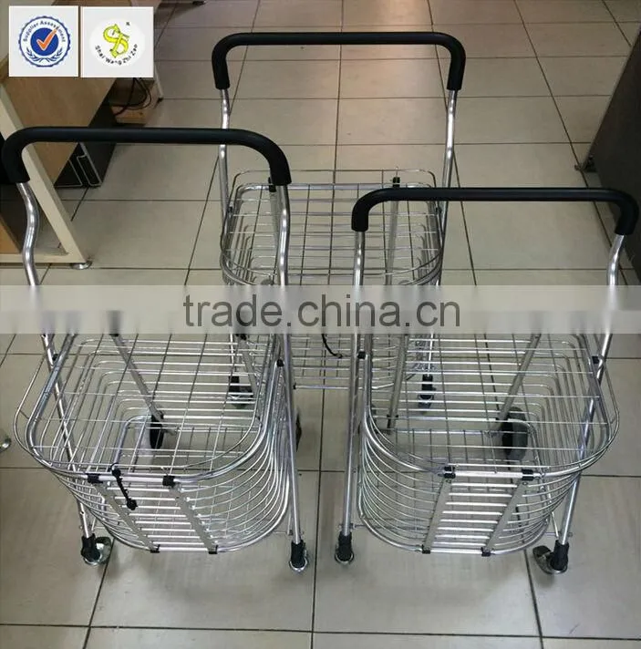 Foldable Wire Mech Shopping Cart RH-FC05 For Aluminum Foldable Shopping Trolley With Two Wheels