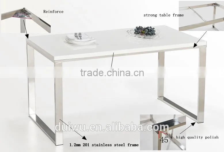 Thickness 20mm natual marble inlay dining metal table