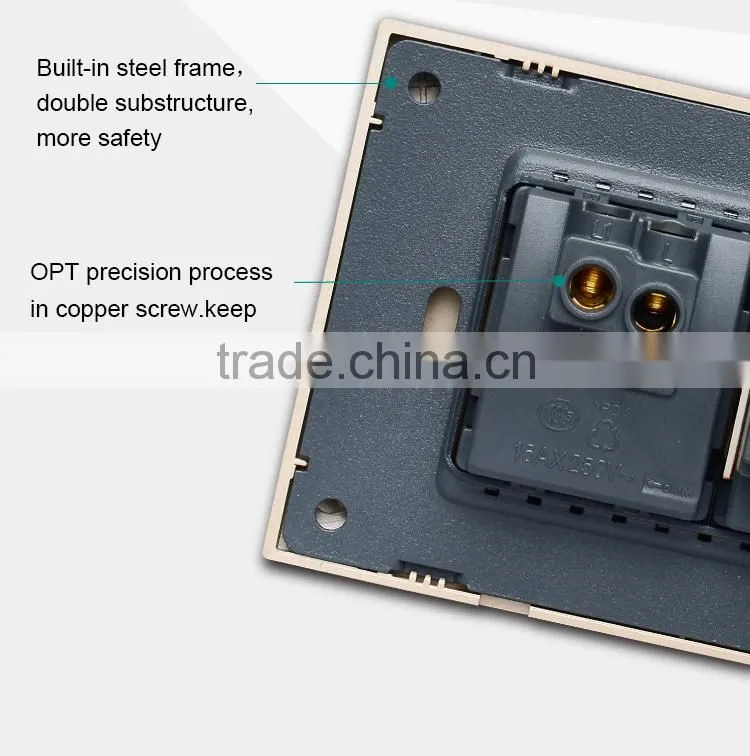 USA Standard wall mount single 1 gang , 2 pin switch socket with light indicator