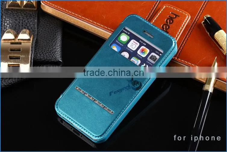 2015 new smart leather case for iphone 6/for iphone 5s/for iphone 4s ,smart waterproof case for iphone .