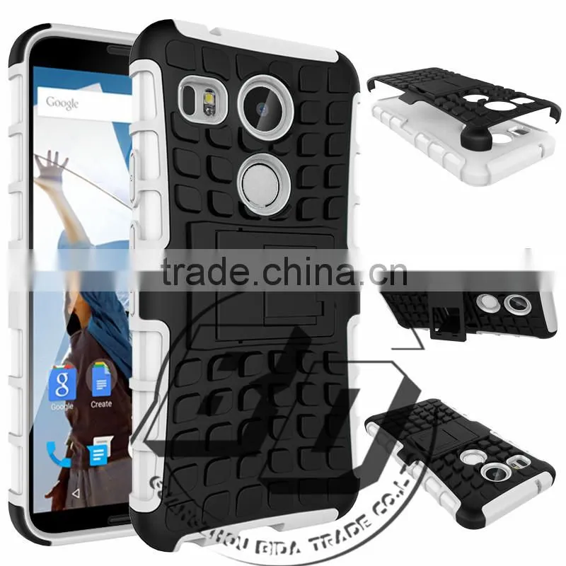 Top Selling Durable heavy duty armor kickstand TPU+PC 2 in 1 case For LG Angler For Google Nexus 5x 2015 lowest price