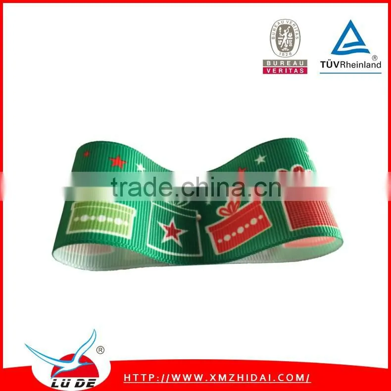 2016 Wholesale Grosgrain Custom Printed Ribbon For Christmas Day
