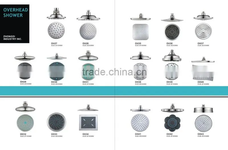 popular high quality 100mm chrome square plastic abs rain shower head