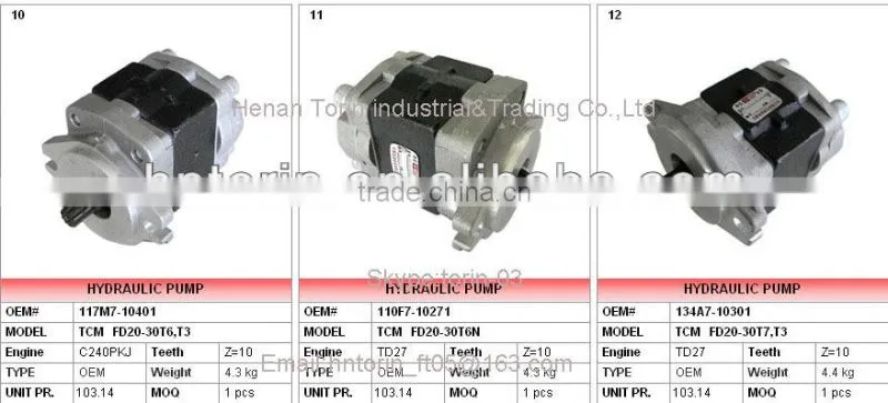 FD20-30Z5 Forklift Hydrualic Pump,Shimadzu/Kayaba/TCM Pump 117M7-10321