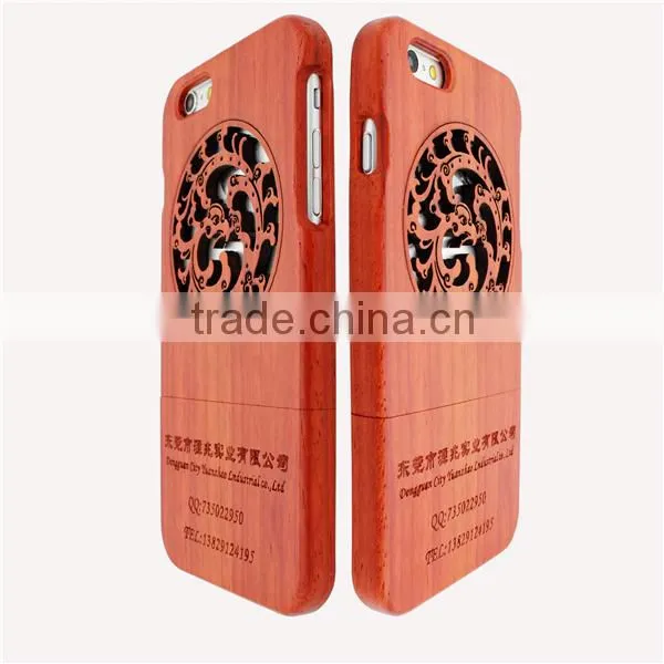 Cutomerized logo Dragon Circle Engrave Wood Phone Case TWO PARTS for Iphone 5/5s/6/6/6+
