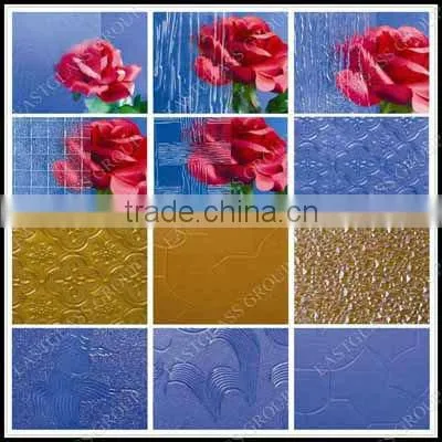 Colored 3-6mm Map Patterned Glass