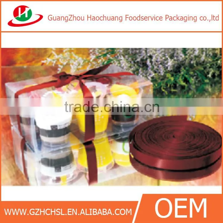 CH07 unique design transparent pudding jelly cups box with PET lid wholesale
