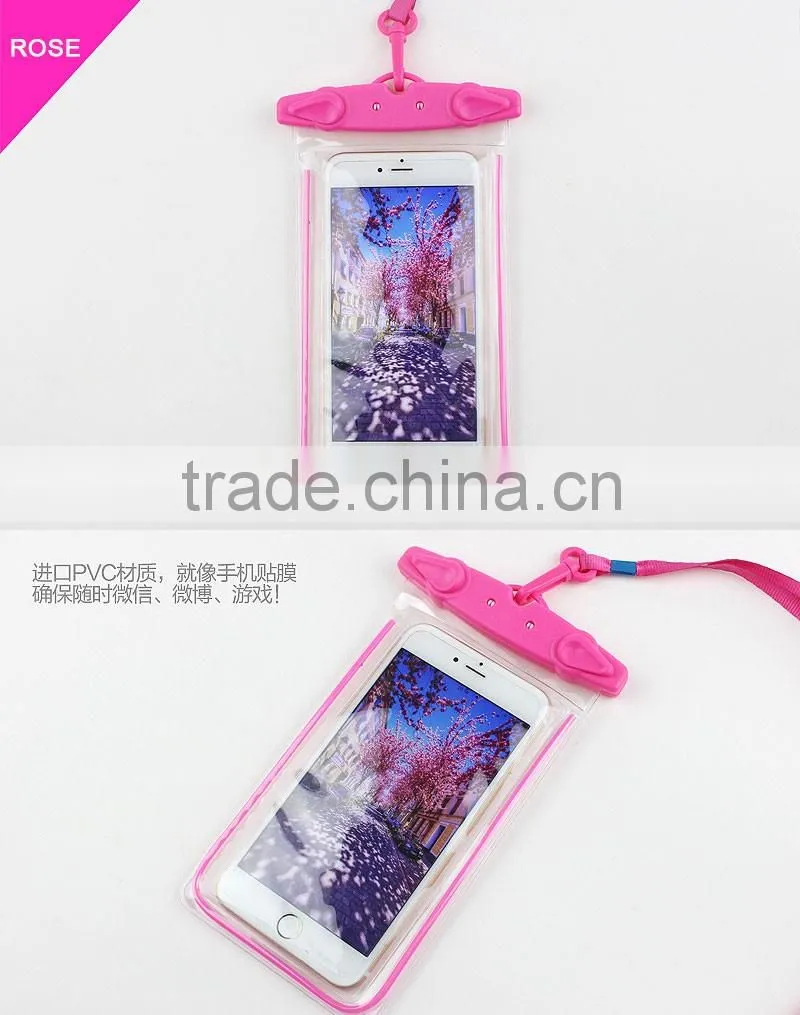 High Quality IPX8 Certified Universal Underwater Mobile Phone Waterproof Bags,Luminous Waterproof Pouch