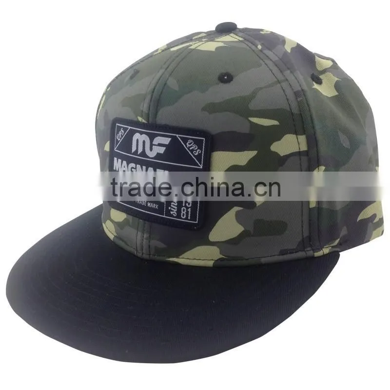 High quality camouflaged fabric cotton wholesale flexfit snapback hats