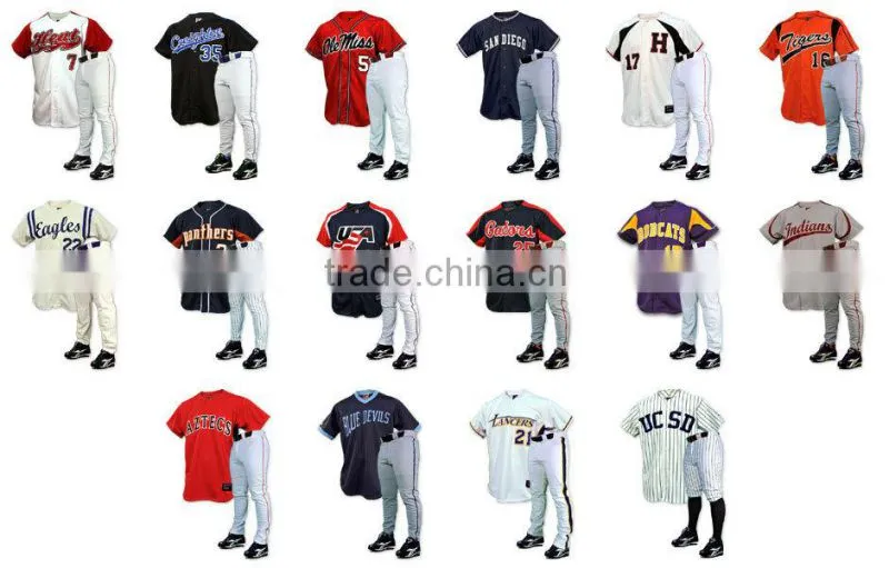 High quality professional sublimated custom baseball wear/jersey/softball shirts for sale