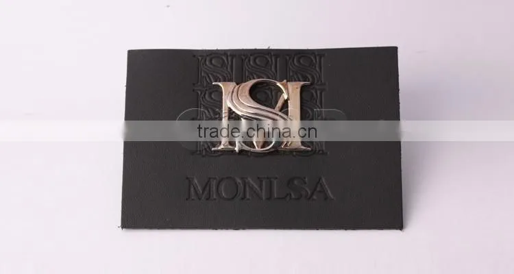 Durable embossing leather label leather patch for jeans