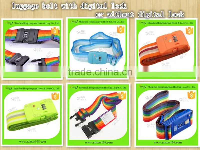 Eco-friendly luggage belt with coded lock/fabric