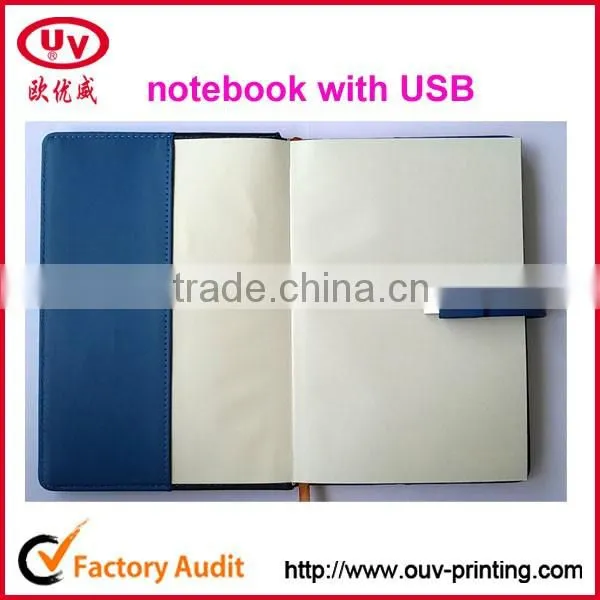 2016 a5 pu leather notebook in gift set with USB
