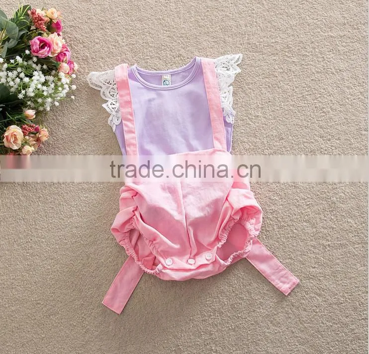 2016 new design hot sale two set promotional words printing baby romper cute baby clothes
