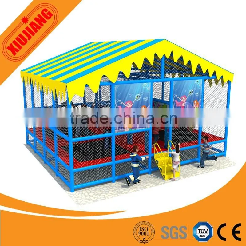 Kids indoor outdoor theme park fitness trampoline with handle