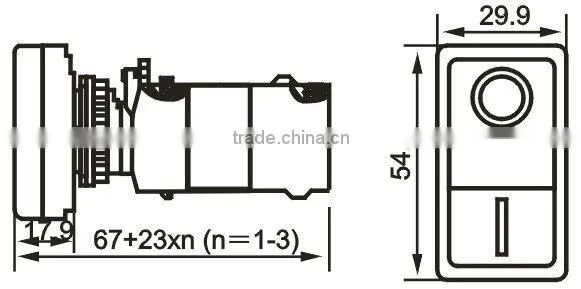 double push button switch with a light ,KD38C-11DR.G ,NO+NC