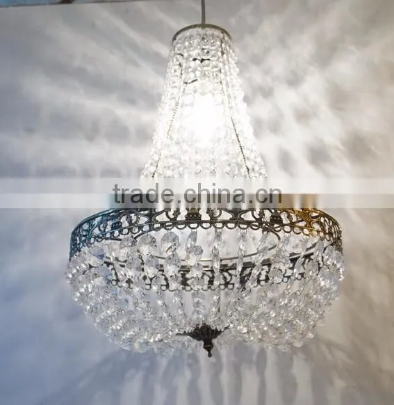 China Supplier Vintage Style Crystal Pendant Hanging Lamp / Light