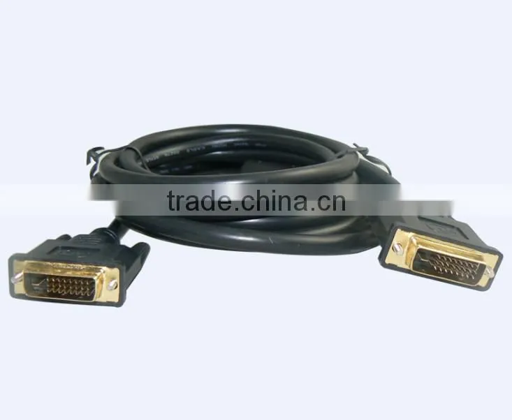 High quality DVI cable DVI-DVI male cable with golden pl cable,