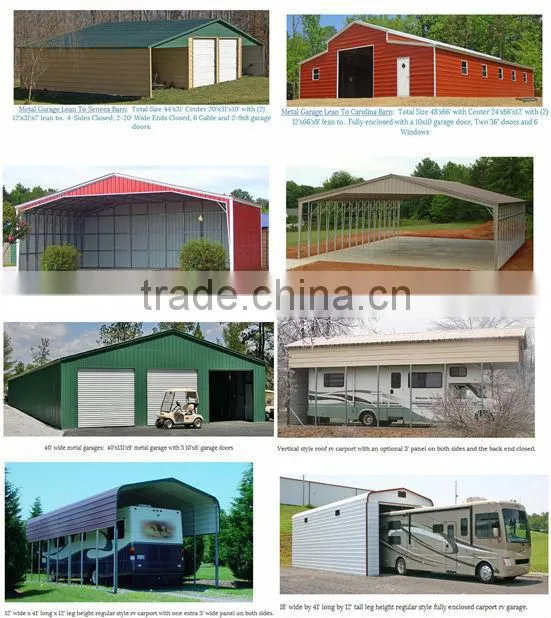 modern metal frame metal garage for sale