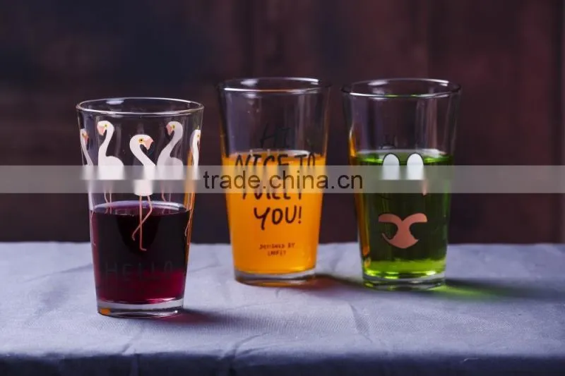 16oz clear glass tea cups glass juice cup