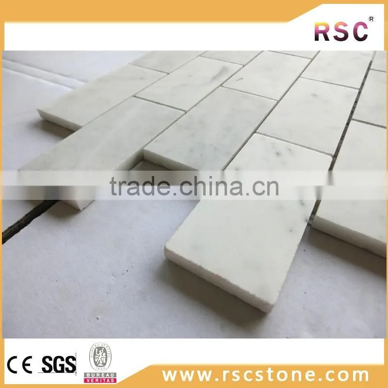 Subway bianco white carrara marble mosaic tile