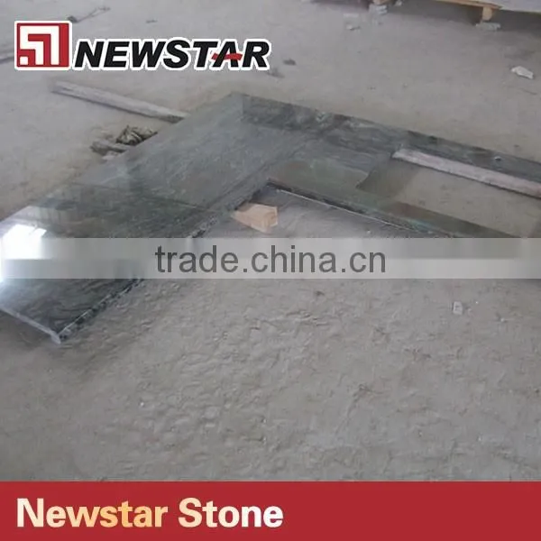 Prefabricated kitchen counter tops multicolor green granite countertop