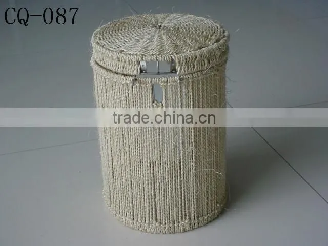 Hotsale multifunctional woven water hyacinth storage basket with spacer with cutting handle