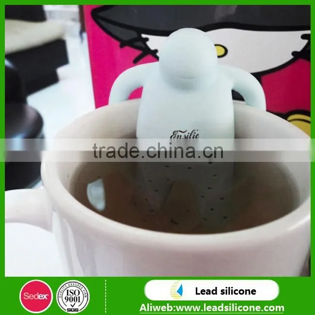 Food Grade Little Man Shape Silicone Tea Infuser/Silicone Tea Strainer
