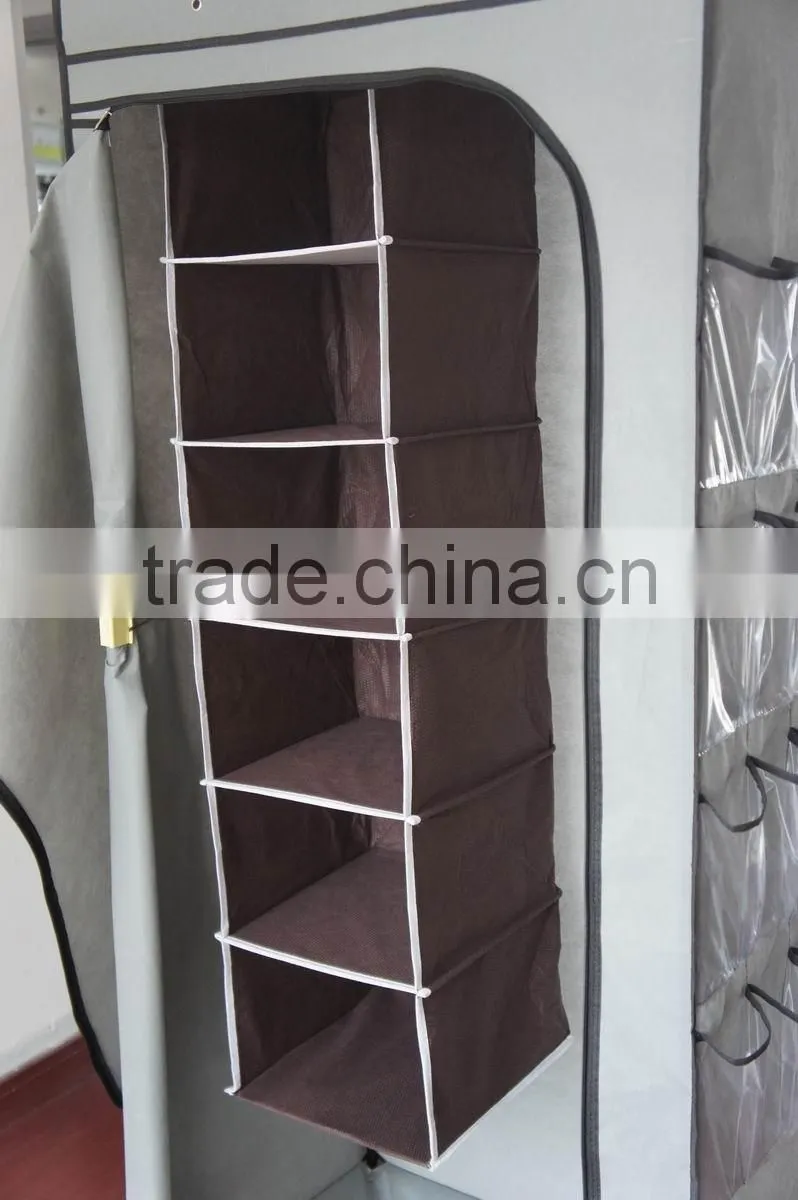 Household 6-Shelf Hanging Closet Organizer, Brown