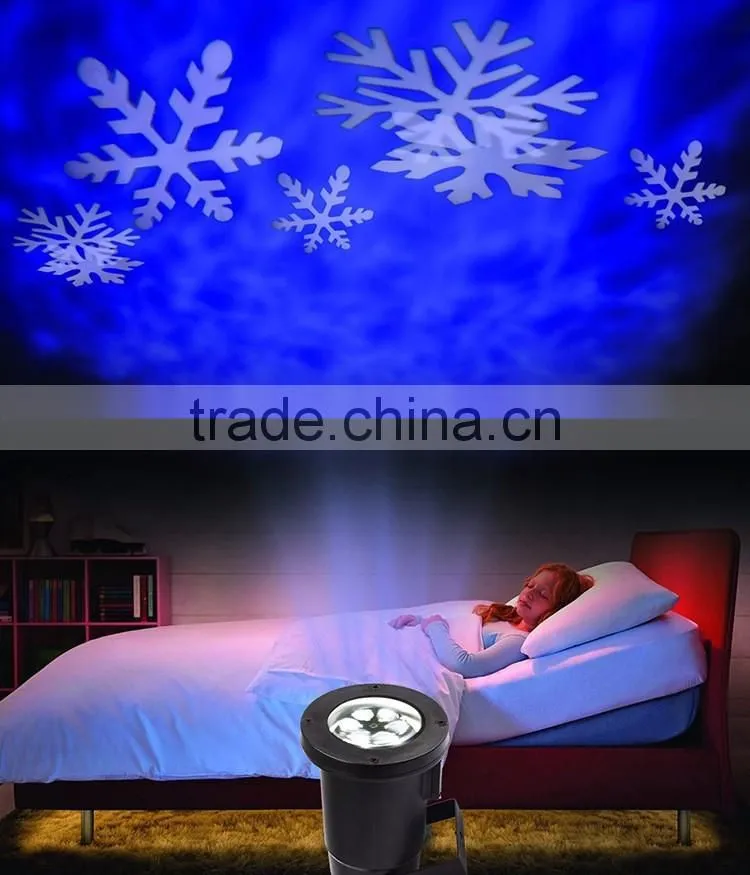 Outdoor Waterproof Laser Projection Snowflake Night Light, Rotating Snowflake Decorative Laser Projector Night Light
