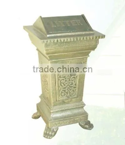outdoor public cast iron dustbin