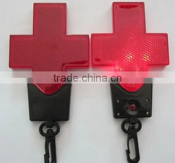 Halloween gift decorative keychain plastic cross shaped Led flashlight